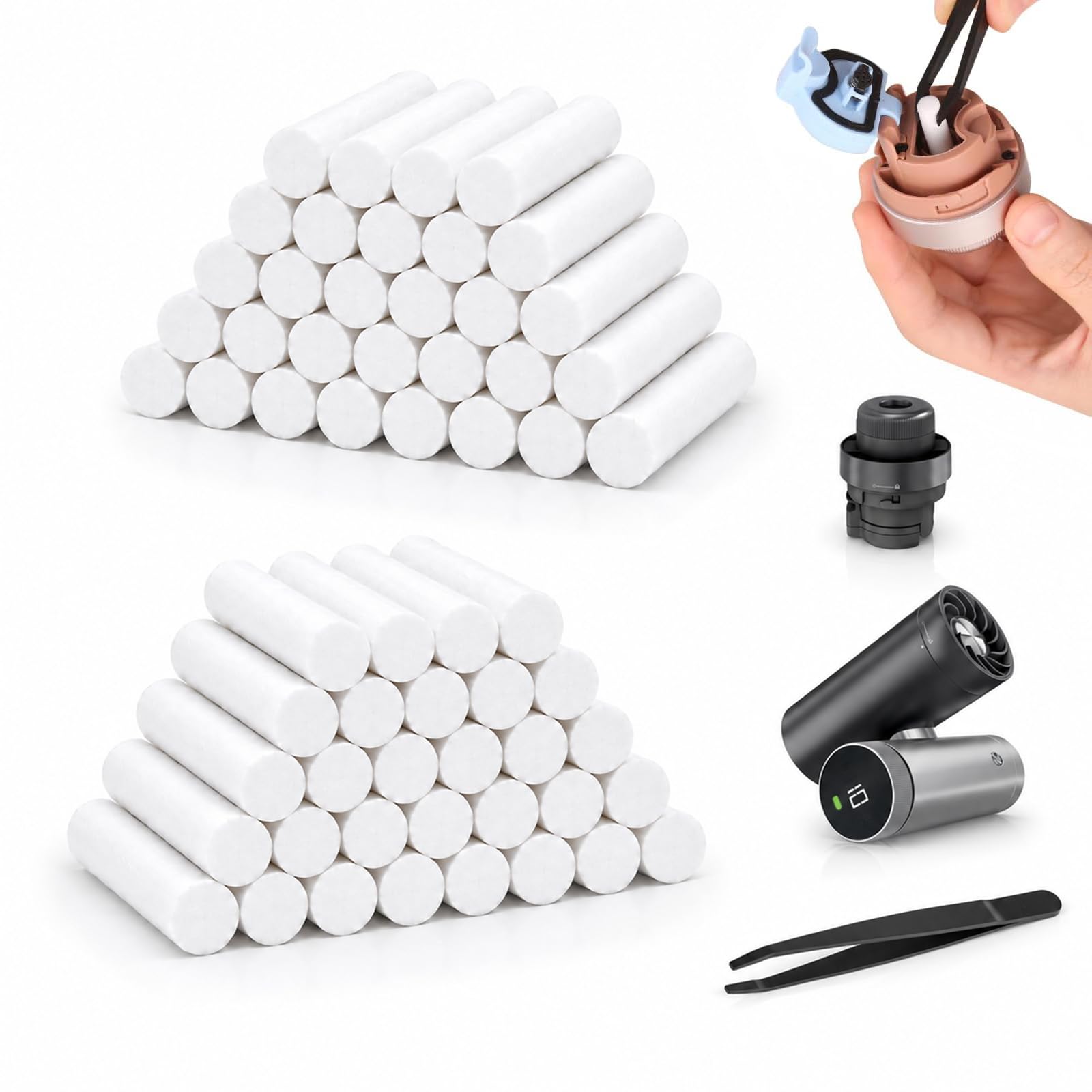Dotshnk Cotton Replacement Cores for Shark ChillPill FA02X Fan, 60 Pack