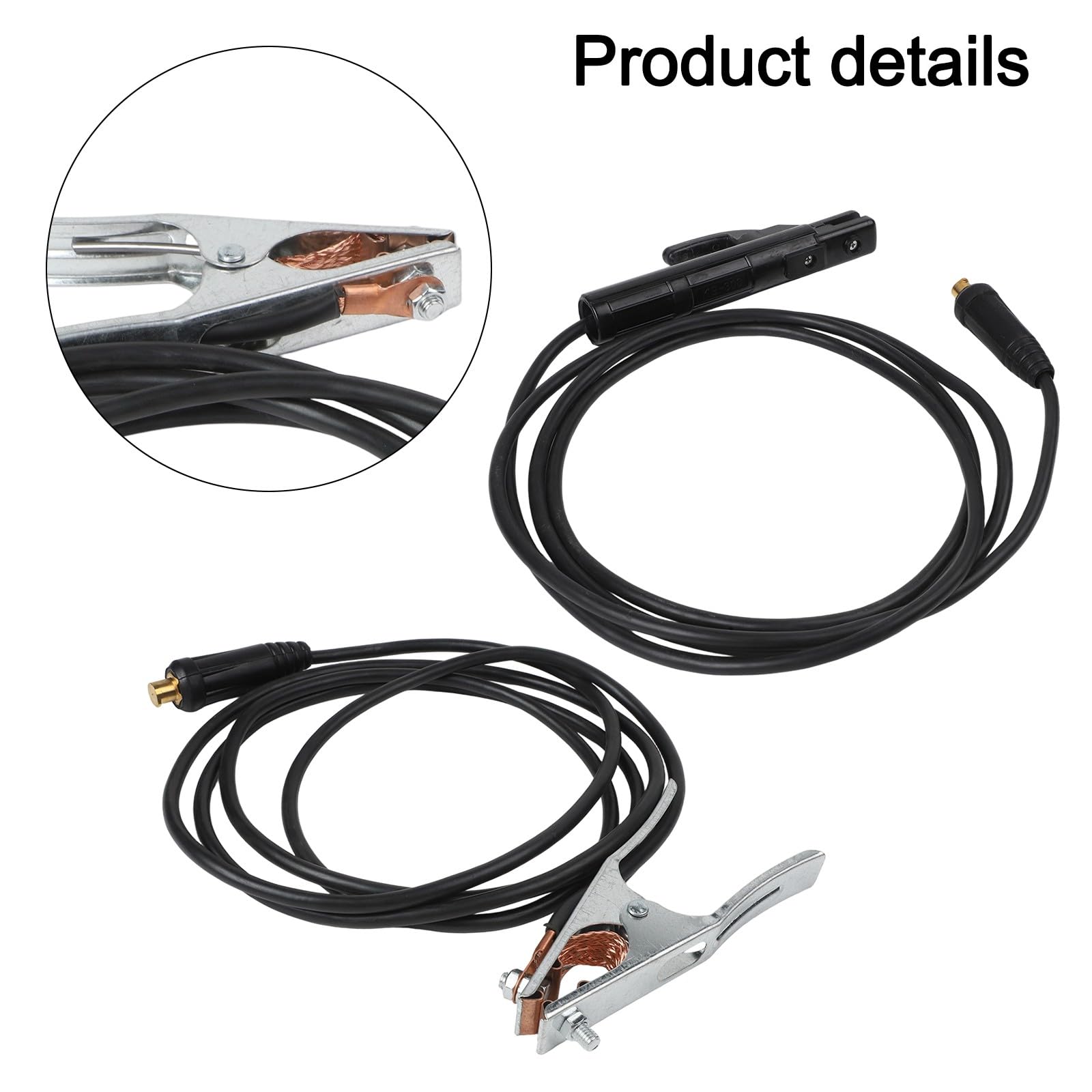 EasyByMall Morsetto a terra per saldatura 300A, cavo di terra in rame per macchina inverter MMA, manico isolato resistente al calore con design ergonomico antiscivolo
