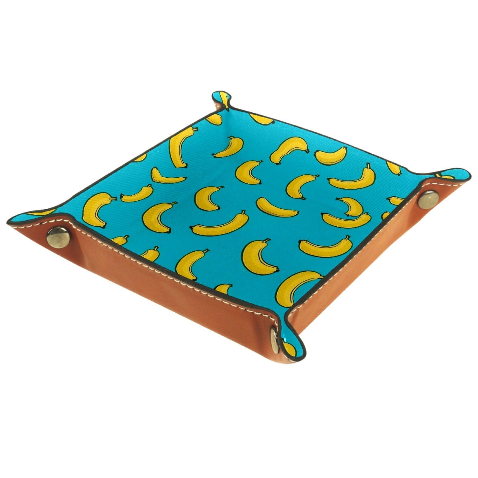 VAPOKF Banana Portable Folding Dice Rolling Tray, Microfiber Leather Dice Holder for Dice Games Like RPG, DND and Other Table Games