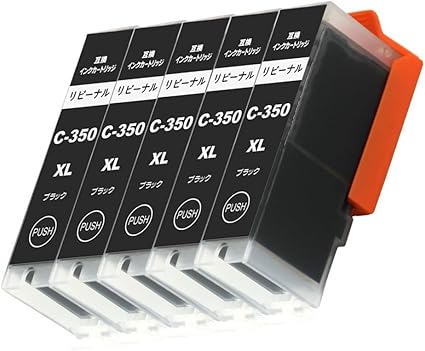 Amazon Co Jp Icチップ付 黒インク5本セット Canon Bci 350xlpgbk ブラック 大容量タイプ 汎用 互換 インクカートリッジ パソコン 周辺機器