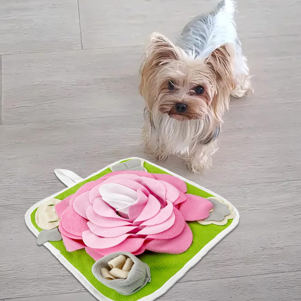 PLUSHCEWT Snuffle Mat for Dogs Snuffle Mat for Puppies Dog Snuffle Mat Rabbit Foraging Mat Interactive Feeding Mats for Medium Small Dogs Small Animals for Boredom Mental Stress Relief (B