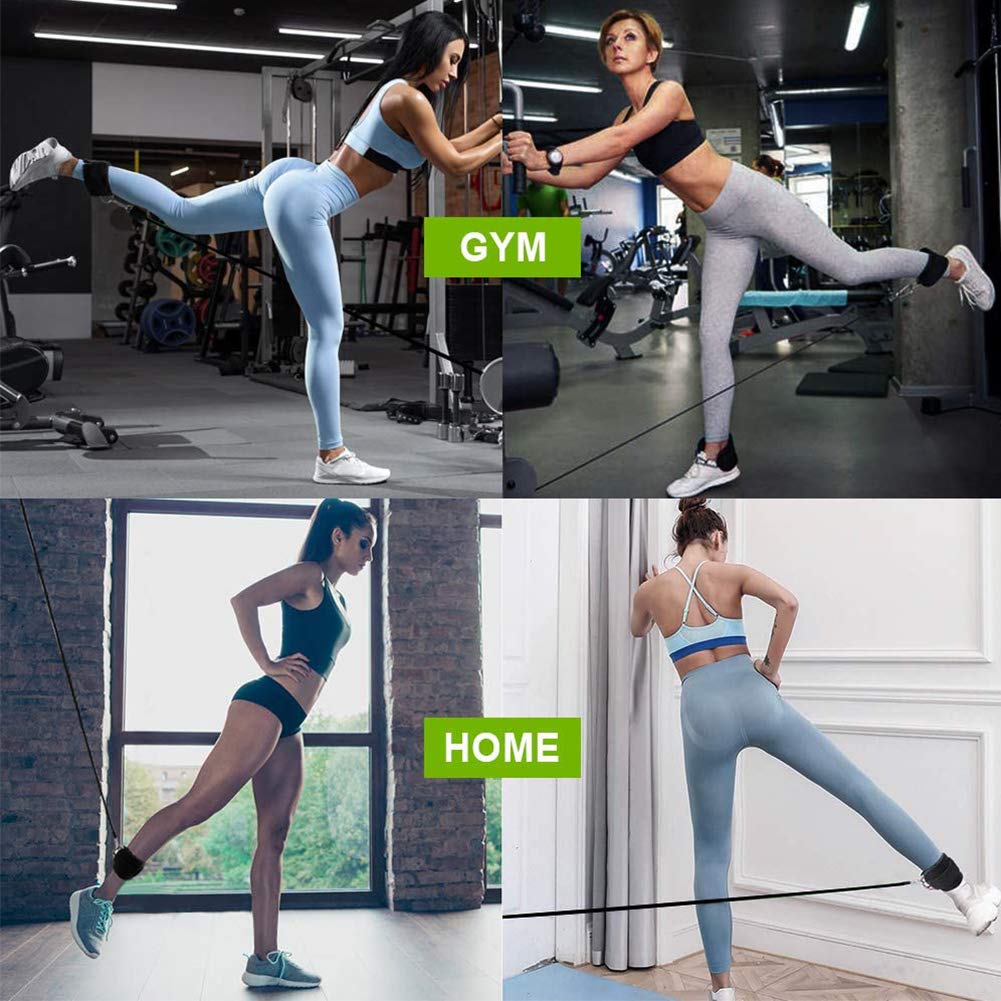 8-teiliges Widerstandsbänder-Set, Trainingsbänder für Bein und Po, Stoff, rutschfest, Trainingsband mit 2 Beinen, Knöchelriemen, Türanker, Männer Frauen, Heim-Fitnessstudio, Yoga, Kniebeugen