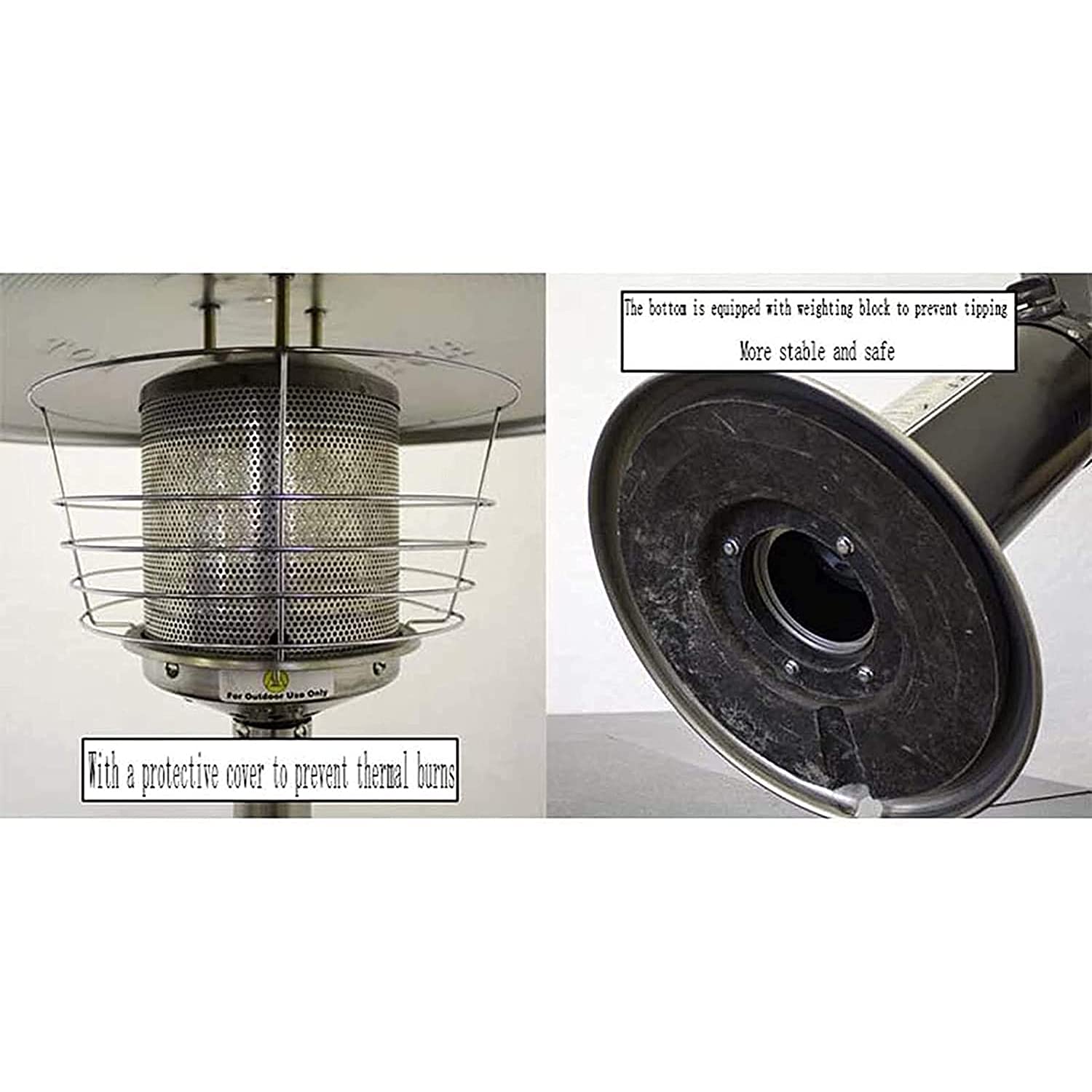 Calentador De Gas para Patio, Sombrilla De Mesa Calentador De Propano O Butano, Quemador Portátil De Acero Inoxidable para Exteriores, Bajo Consumo, para Camping En El Patio del Jardín