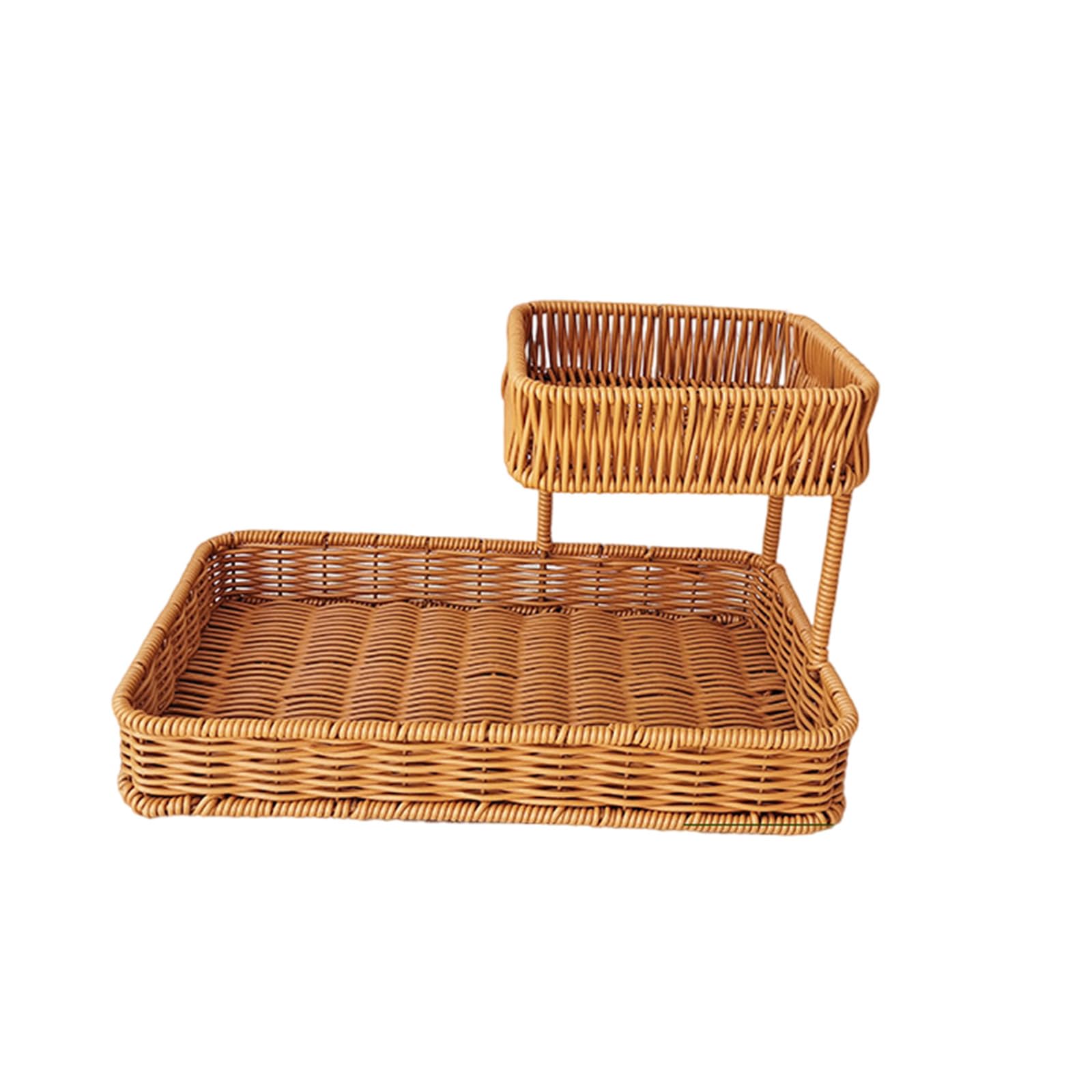 MICFENY Snacks Basket Imitation Rattans Fruit Tray Convenient Dessert Desktop Vegetable Storage Container Kitchen Tool