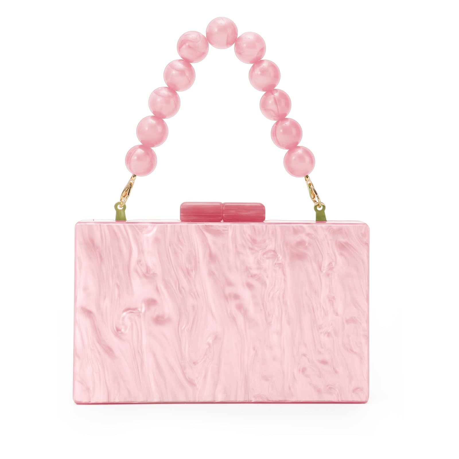 Fecialy Women Acrylic Clutch Purse Beads Evening Handbag Marble Clutch Formal Party Bridal Wedding Crossbody Bag