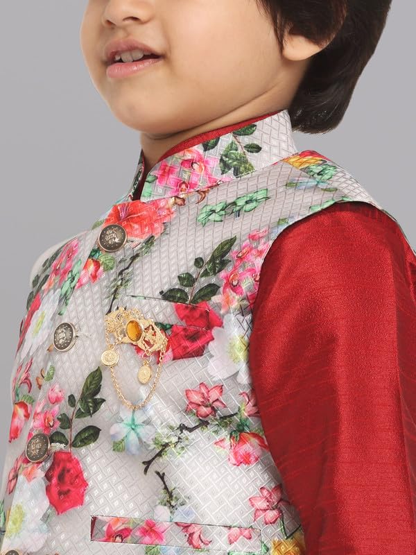 Image of BOYS KURTA PAJAMA WITH WAISTCOAT
