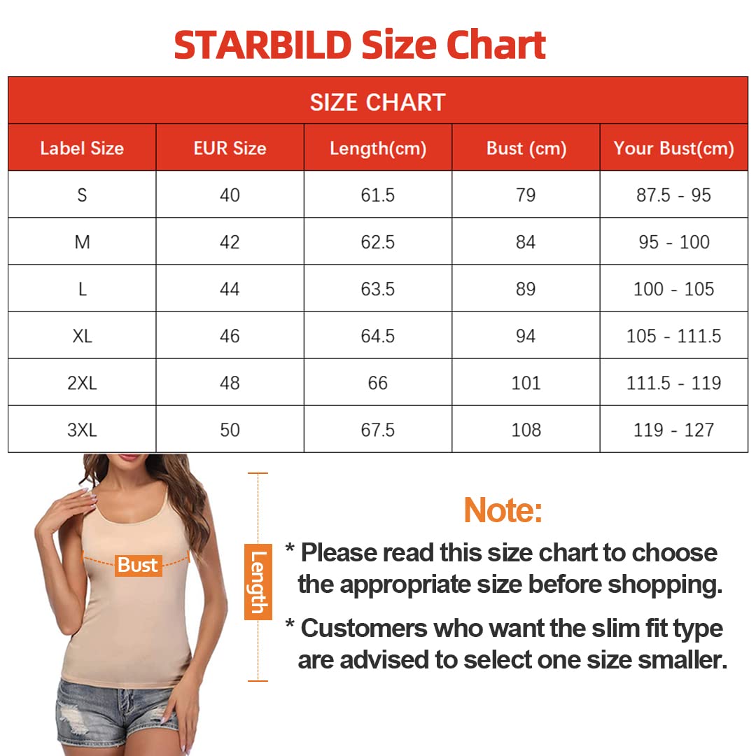 STARBILD Canotte da Donna con Reggiseno a Mensola Incorporato Cinghia Ampia Canottiera Senza Maniche Canotta Imbottita di Base per Un Abbigliamento Casual Quotidiano