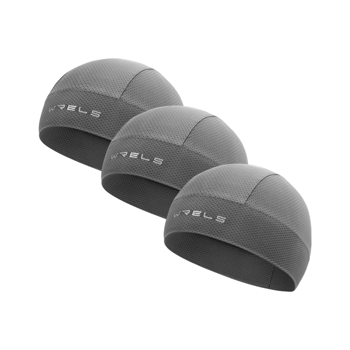WRELS 3 Pieces Cooling Helmet Liner Skull Cap for Unisex Sweat Wicking Cycling Running Head Cap Breathable Elastic
