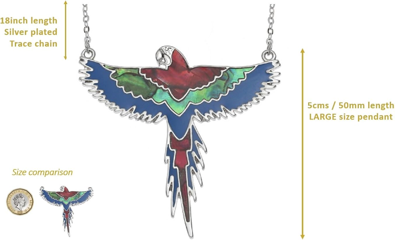 BellaMira Abalone Shell, Hummingbird Kingfisher Parrot Macaw Woodpecker - Image 3