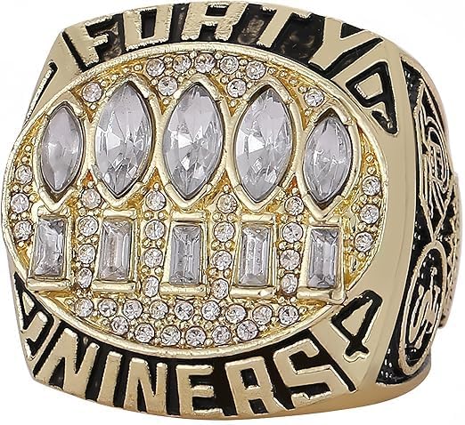NATIONAL FOOTBALL CHAMPIONSHIP RING 1994 49ERS WITH WOOD BOX GIFT FOR CHRISTMAS AND BIRTHDAY