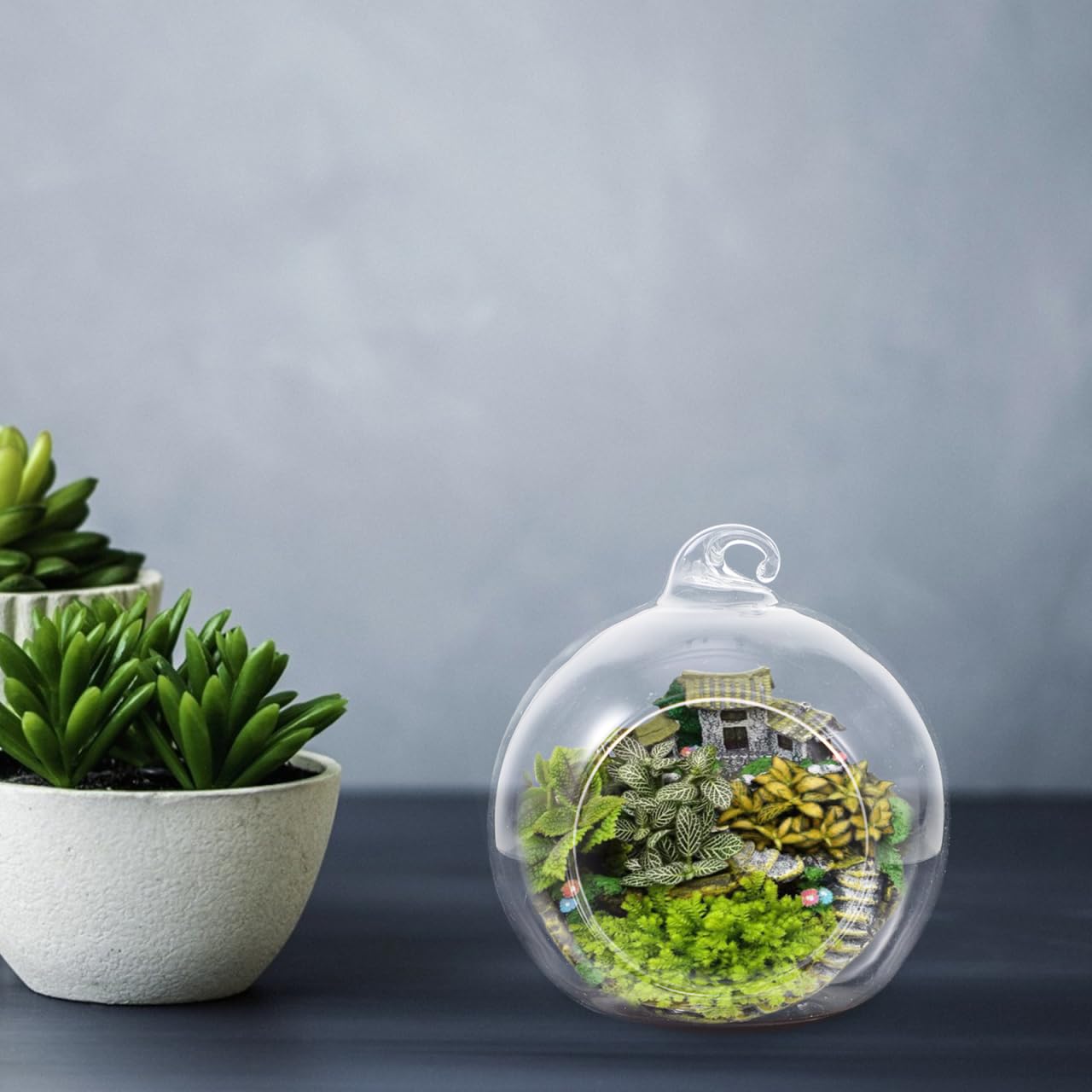 Supvox 12 Stück Hänge Terrarium aus Glas Kreative Kugelförmige Pflanzgefäße mit Glatter Oberfläche zum Dekorieren und Aufhängen für Moos und Mikro Landschaften