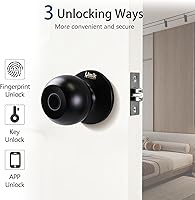 Vista 2 de Cerradura de puerta inteligente de entrada sin llave para dormitorio, hogar, oficina de apartamentos, control de aplicación (negro mate)