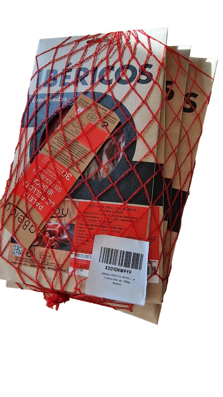 Paleta Ibérica de Bellota Loncheado 50% Raza Ibérica 500 g (5×100 g) — Curación +30 Meses — Cert. Hycer — Guijuelo Salamanca — aBeiou