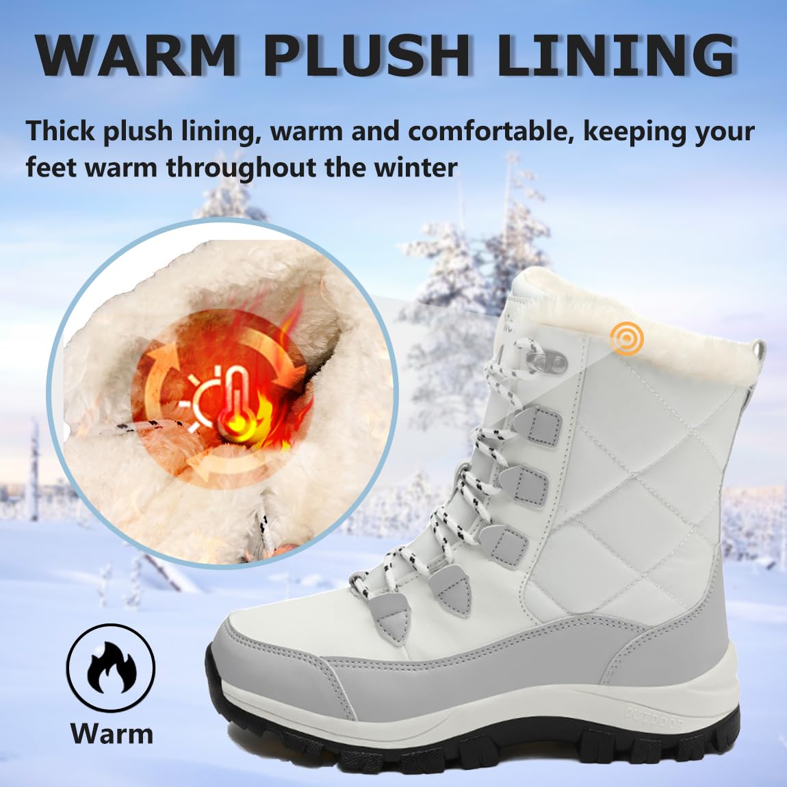 Botas de Nieve Mujer Antideslizantes Impermeables Tallas 36-41