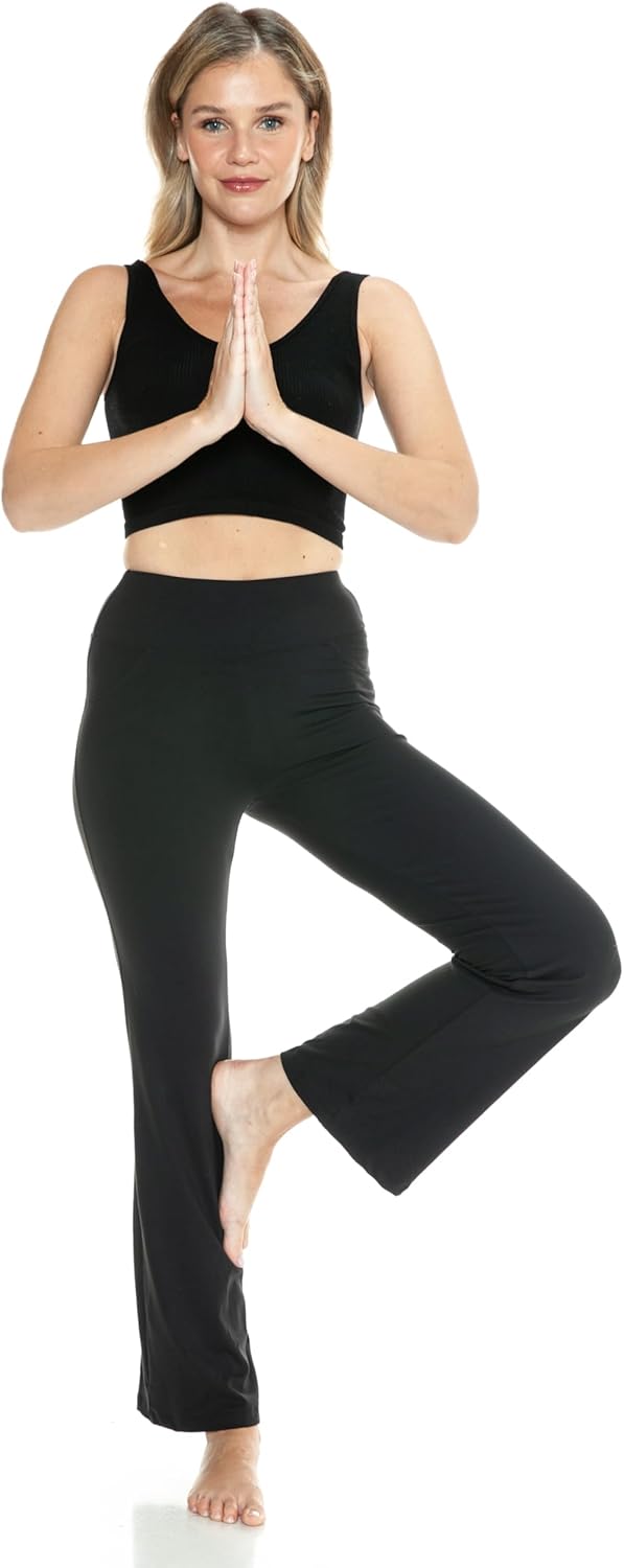 Leggings Depot Women's Fabluxe Flare Leggings Bootcut Wide Leg Yoga Pants for Workout, Yoga, Office - Image 6