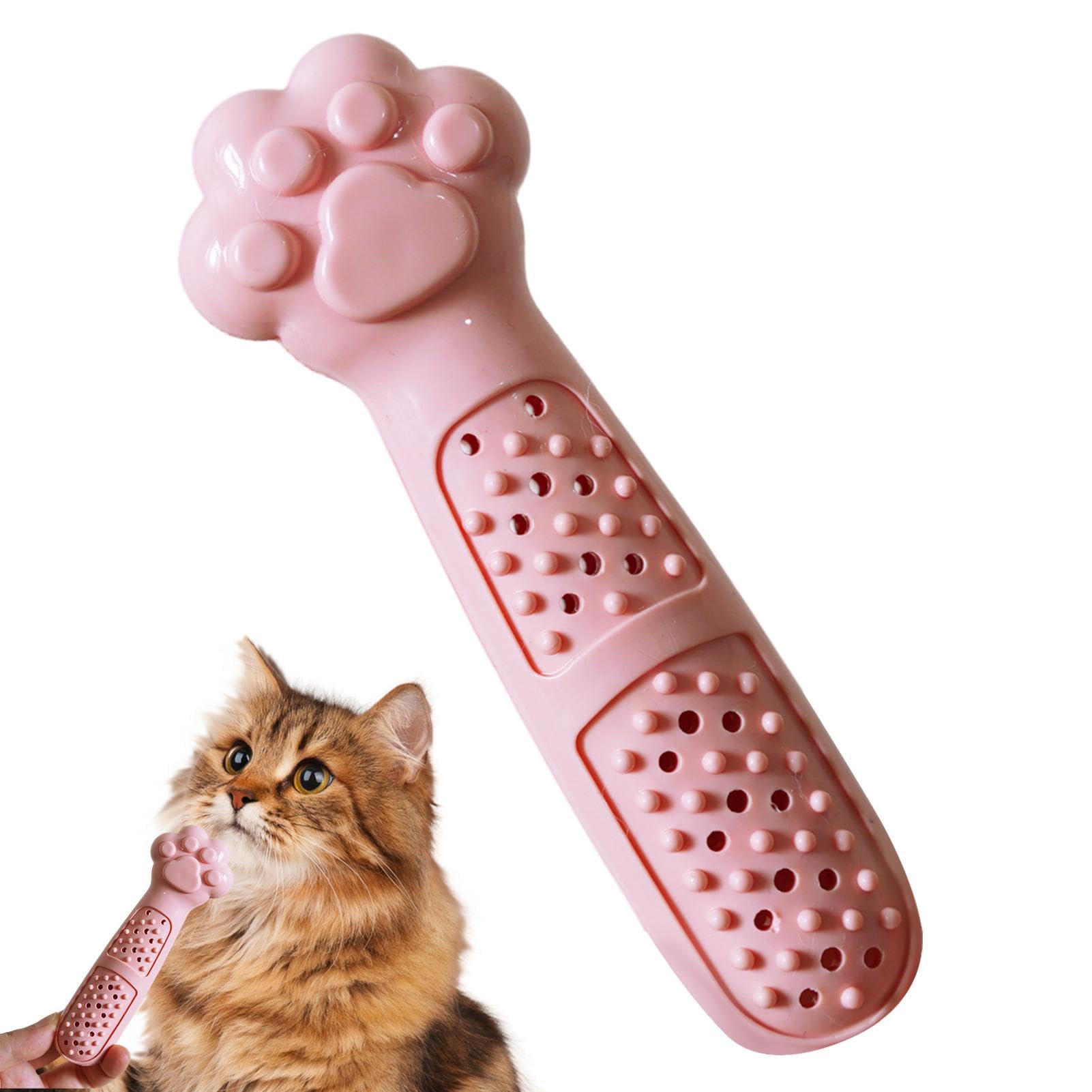 JINGAN Cat Tooth Cleaning Toys - Interactive Rubber Cat Toothbrush Chew Toy - Pet Supplies, Teething Toys, Bite Resistant for Indoor Cats, Kittens, Teeth Cleaning