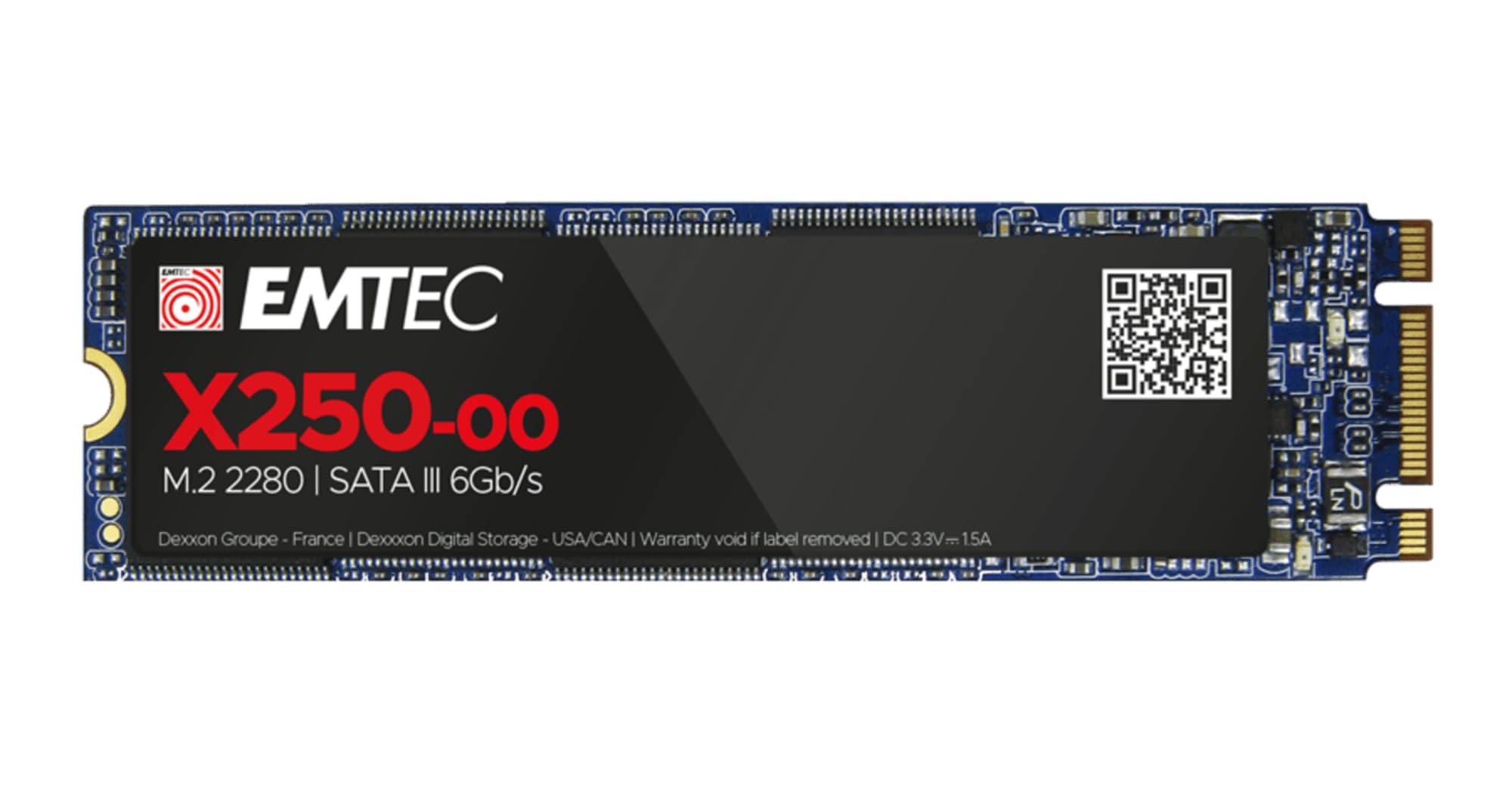 EMTEC - Disque Dur SSD Interne M.2 2280 SATA - Collection X250 Power Plus - 3D NAND - 512Go - 10x Plus Rapide qu’un Disque Dur Classique - Ultra-Performant