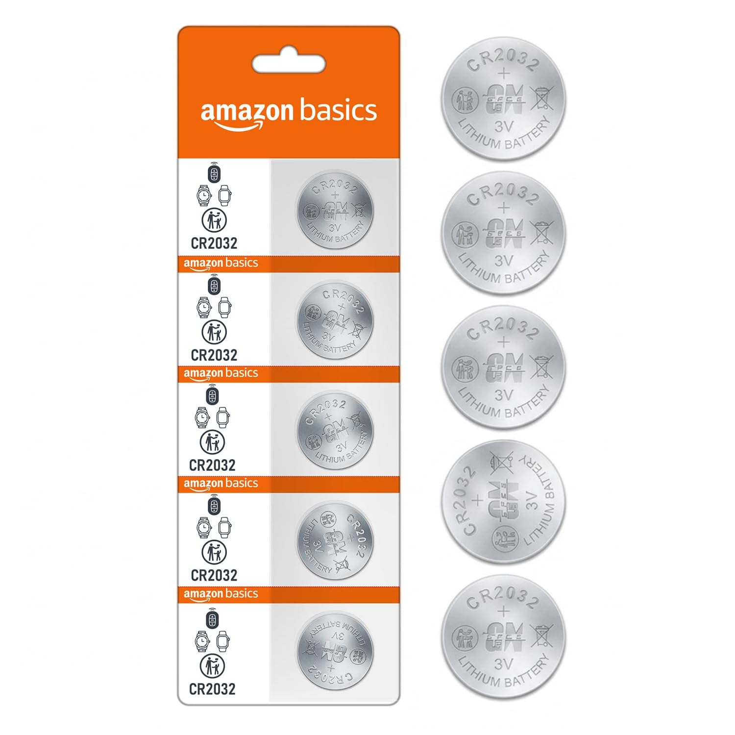 Amazon Basics Long-Lasting CR2032 Lithium Coin Batteries | 3V Voltage | Versatile Applications (Pack of 5)-picture-13
