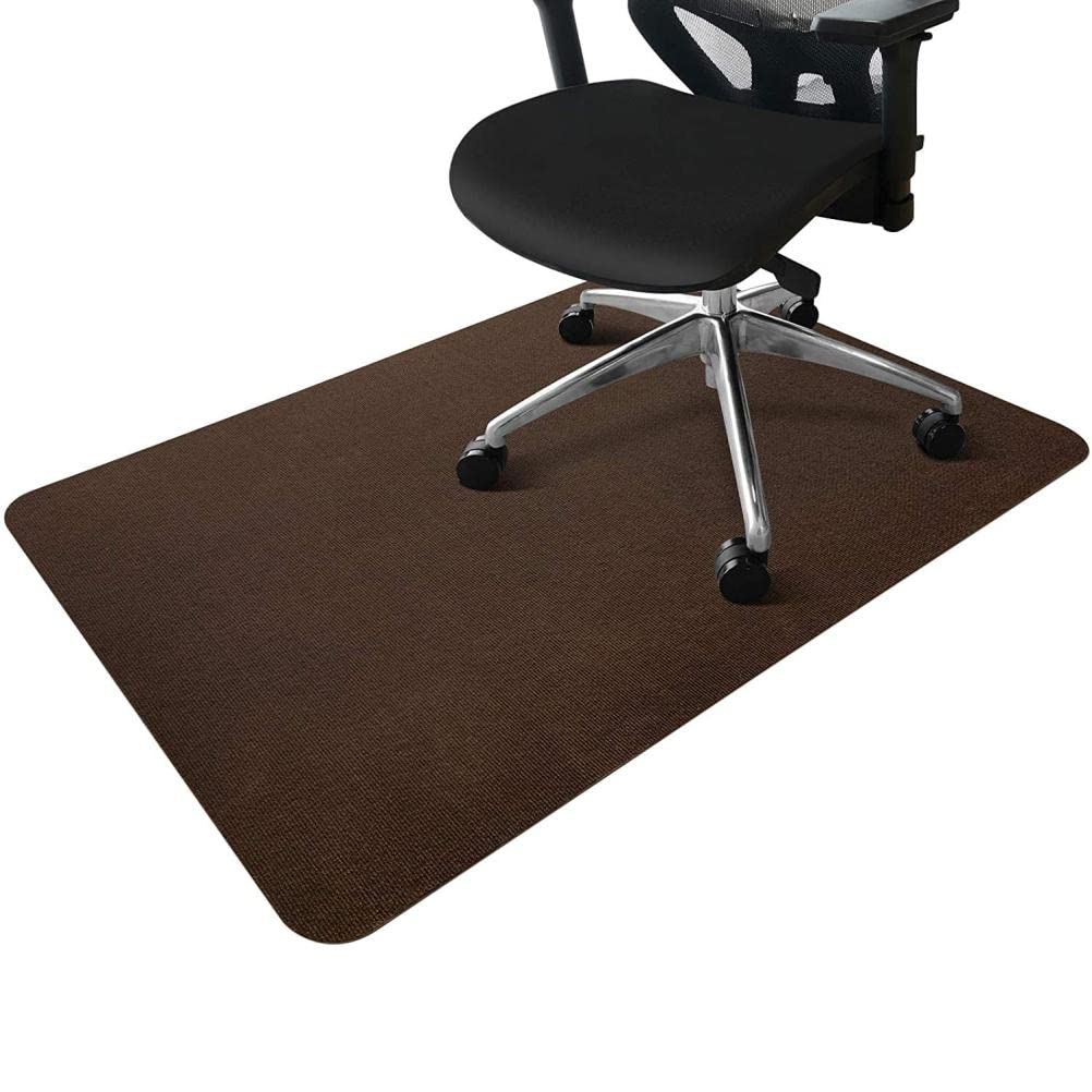Anti Slip Chair Mat for Office Desk & Hardwood Floors, Self Adhesive Floor Protector for Computer Desk Brown