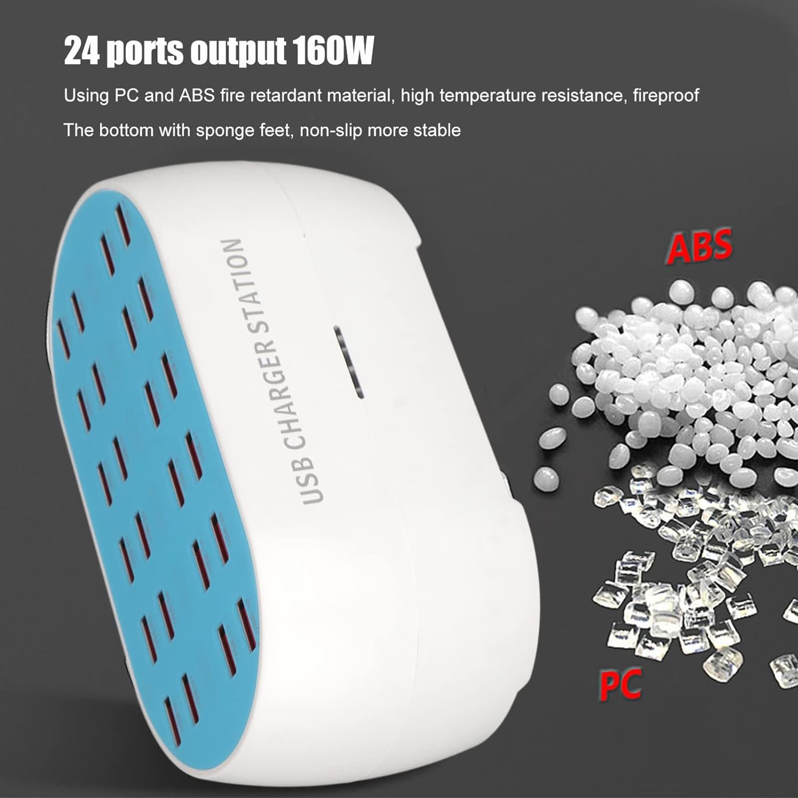 USB-Ladestation, USB-Ladestation Mit Mehreren Anschlüssen, 9 Schutzarten, Schnelleres Ladegerät, Starke Kompatibilität, Keine Beschädigung Des Akkus, Für Hotel, Geschäft, Schule
