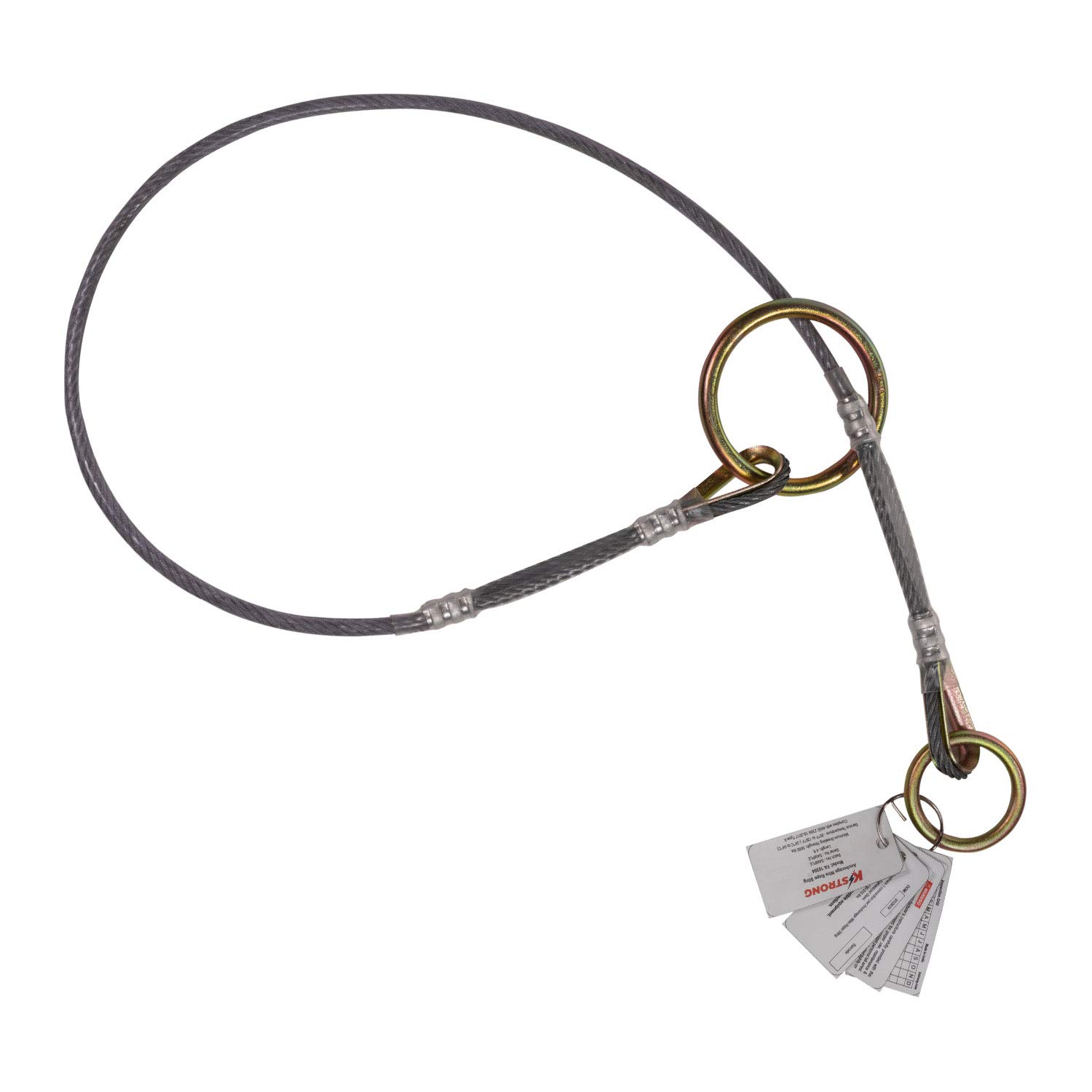 KStrong PVC Coated Galvanised Steel Wire Cable Sling with Large and Small O-Rings, 6-Ft, ANSI Compliant