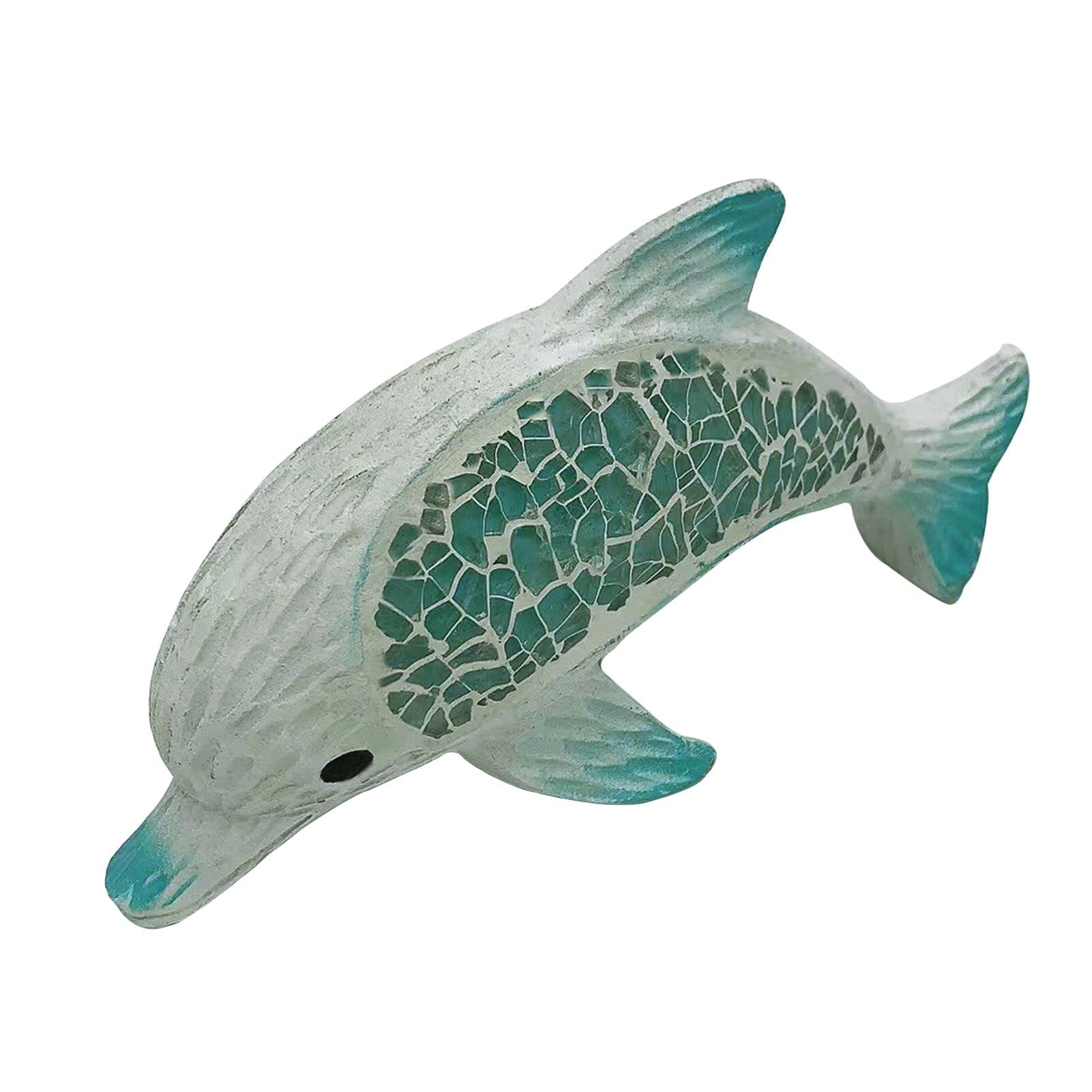 Usupgift Resin Ocean Series Statue Figurines for Gifts Home Bathroom Living Room Garden Desk Decor (Blue-Dolphin)