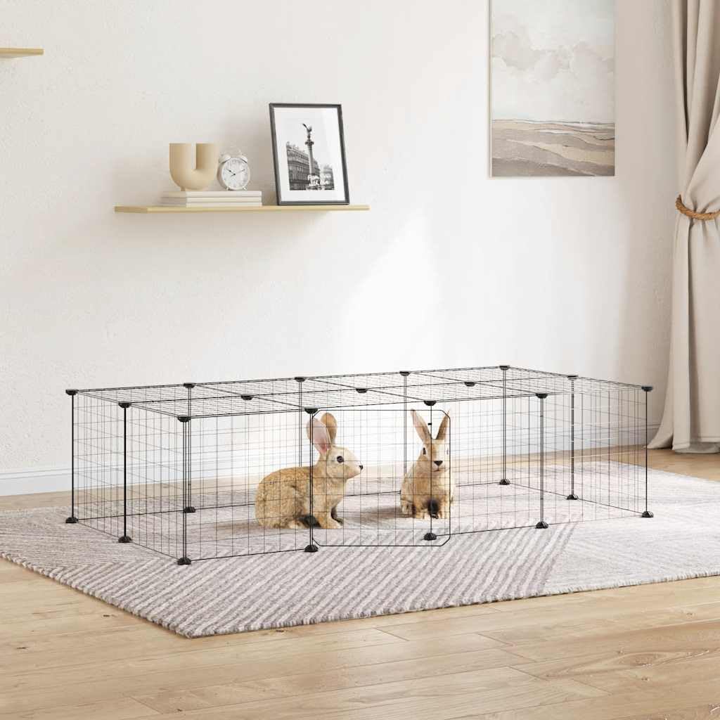 Gabbia per animali domestici, in acciaio verniciato a polvere, 35 x 35 cm, con porta, espandibile, modulare, per conigli, porcellini d'India, furetti, ricci, tartarughe, 20 pezzi