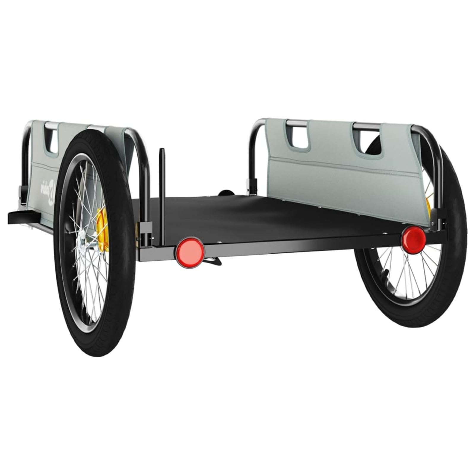 Remolque de Carga para Bicicleta Hierro y Tela Oxford Gris Carretilla De Obra Remolque Bicicleta