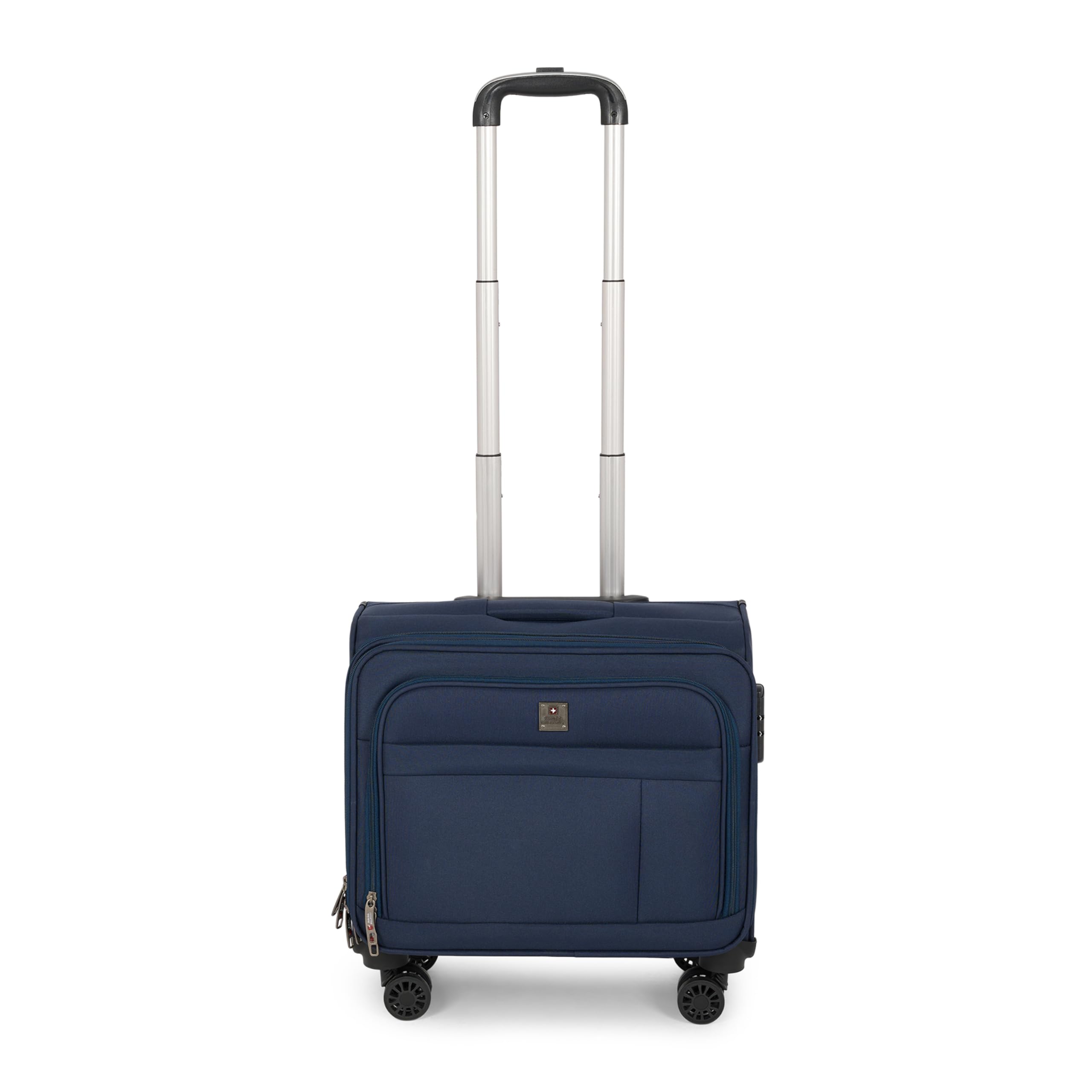 Parker PRO 48L Laptop Overnighter Trolley Bag 15.6" Laptop, 360° Wheels, 2-Step Aluminum Trolley, Polyester Cabin Luggage with Utility Pockets, Sturdy Handle & Premium Logo – Navy-image-11