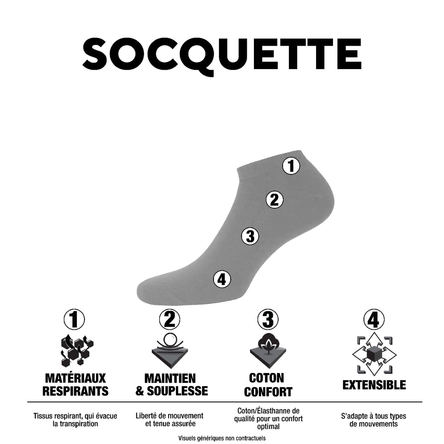 pierre cardin underwear Chaussette Homme Coton Peigné - Lot de 10 - Chaussettes Basses Homme, Confortables & Respirantes