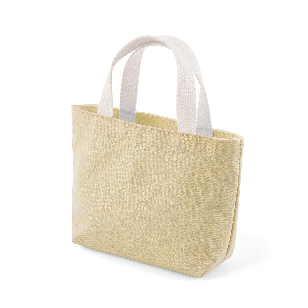 Nikovoke Canvas Tote Bag, Small Solid Color Reusable Cloth Pouch with Handle for Women - Lightweight 18x14x13cm