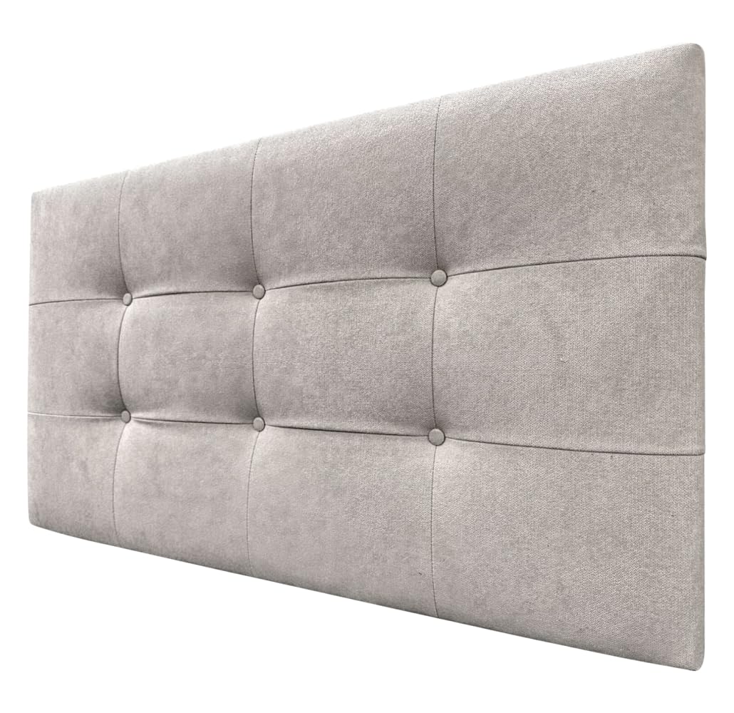 DecorQUALITY Cabeceros de Cama Button Deluxe Cabezal tapizado en Tejido Antimanchas Cabecero Acolchado Premium para Cama Dormitorio Beige 165 * 70 CM