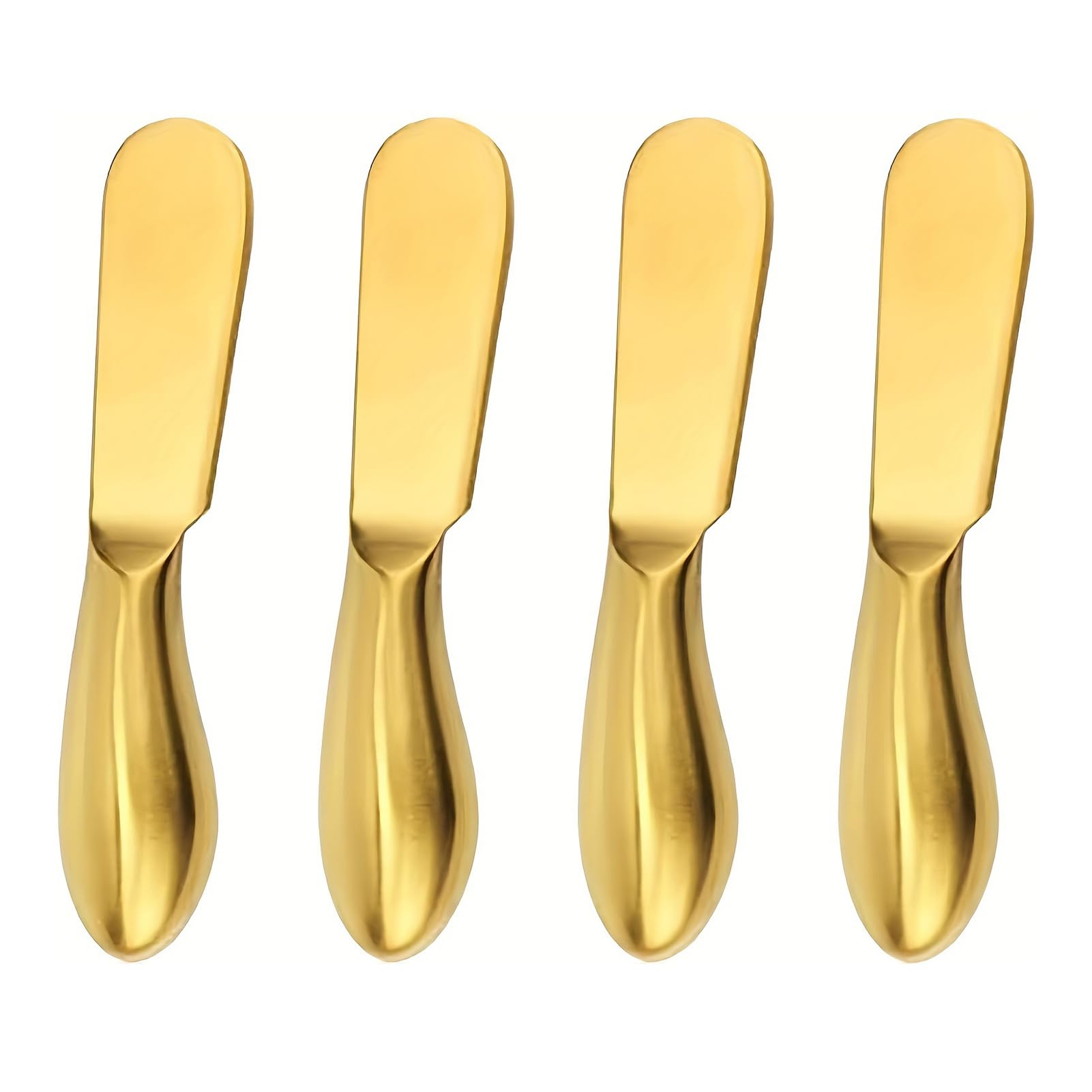 matumou 1/2/4Pcs Stainless Steel Cheese Butter Spreader Cutter Easy to Clean Golden Cheese Spreading Cutter Better Butter Spatter