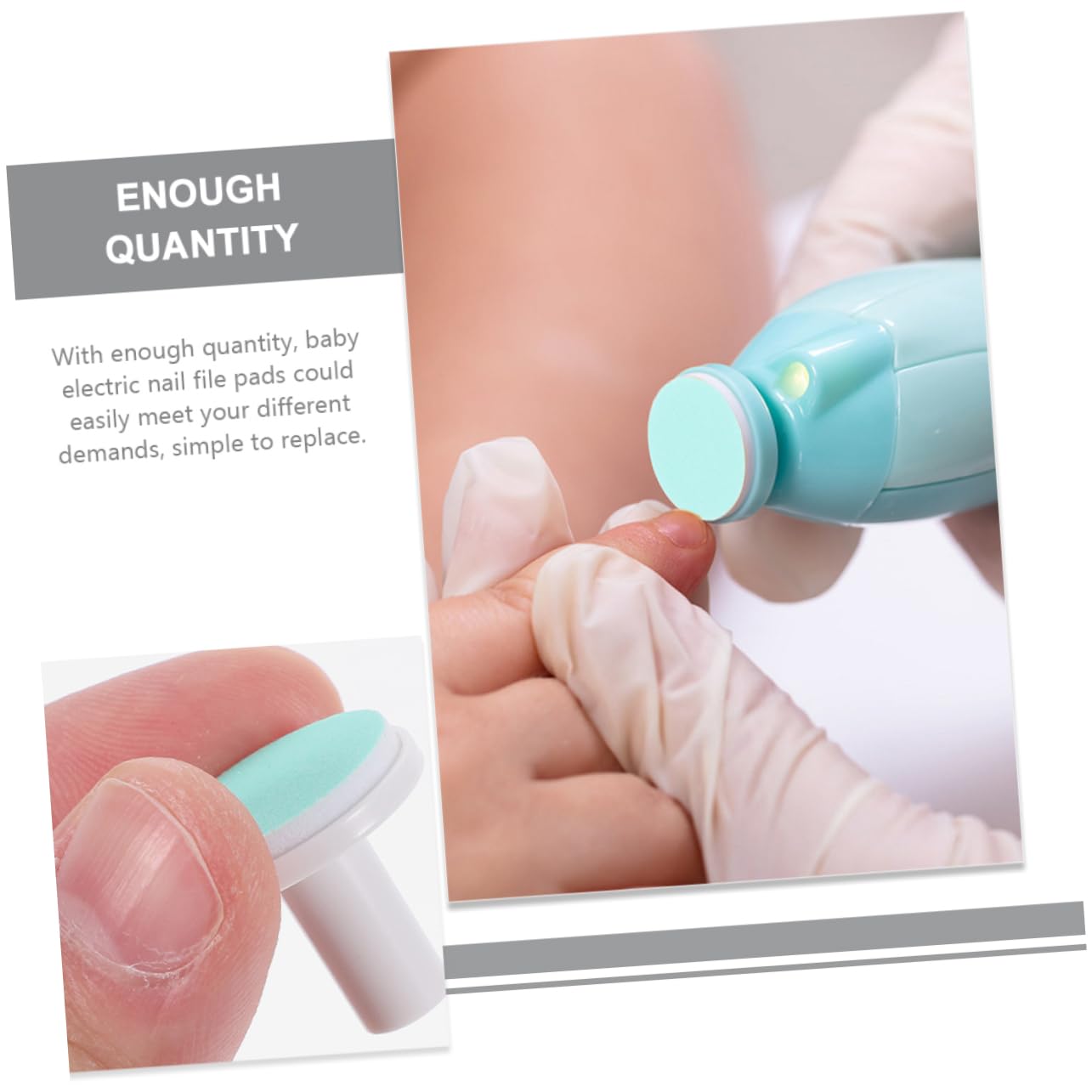 IWOWHERO 24 pcs Toddler Nail Trimmer Pads Electric Nail File Pads for Infant Child Toddler Baby Nail Grinding Heads for Electric Nail File Spare Newborn Polisher Nail Replacement Pads