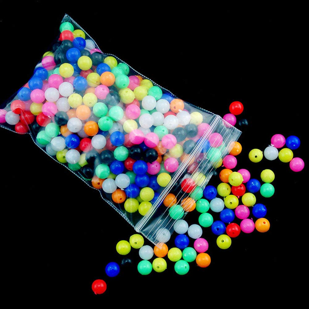 Perles De Pêche, 100Pcs 6mm / 8mm Rondes Multicolores Rig Perles De Pêche en Mer Leurre Flotteur Tackles