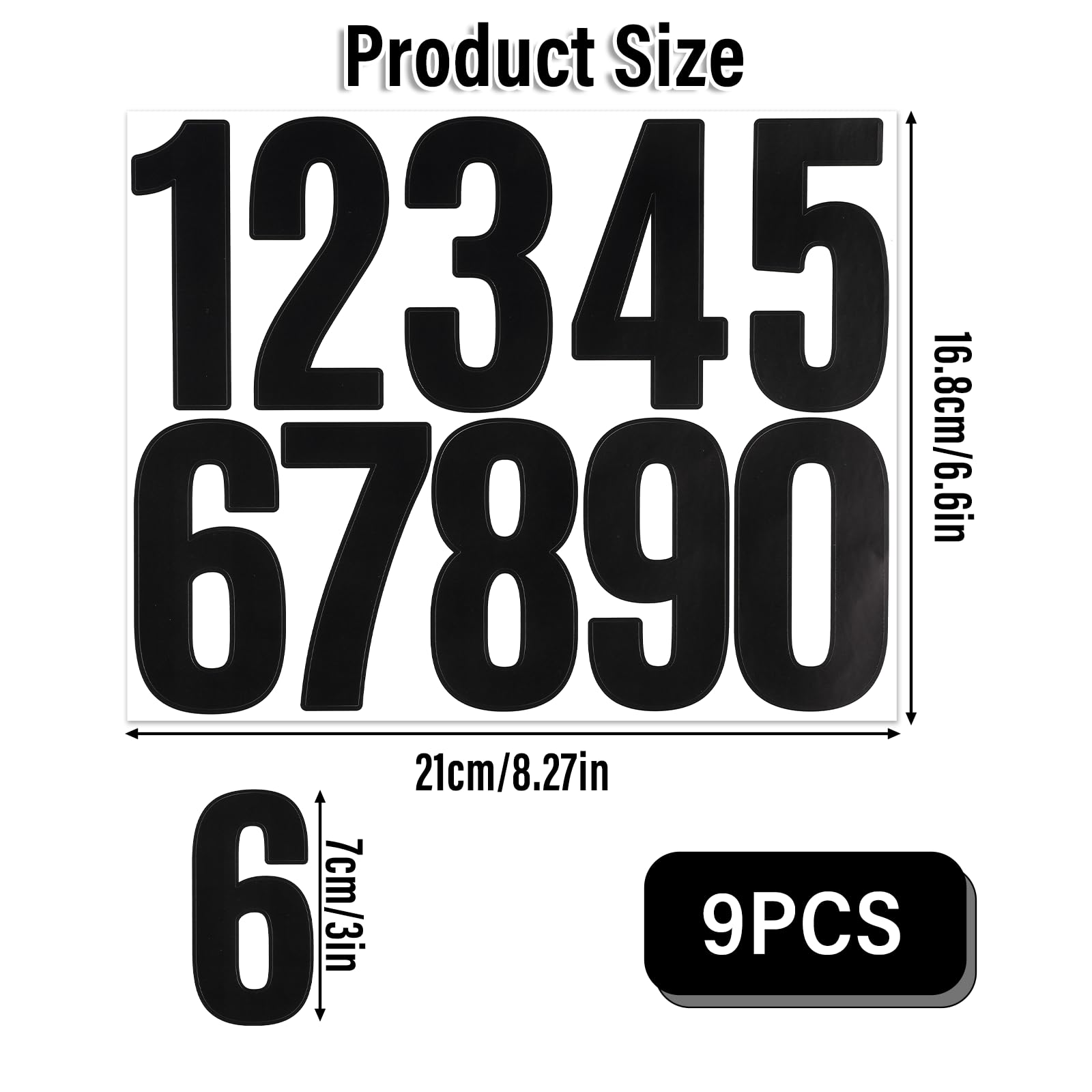9 Blatt Zahlen Aufkleber Schwarz - Wetterfeste Hausnummern 0-9 Für Postkasten & Mülltonnen