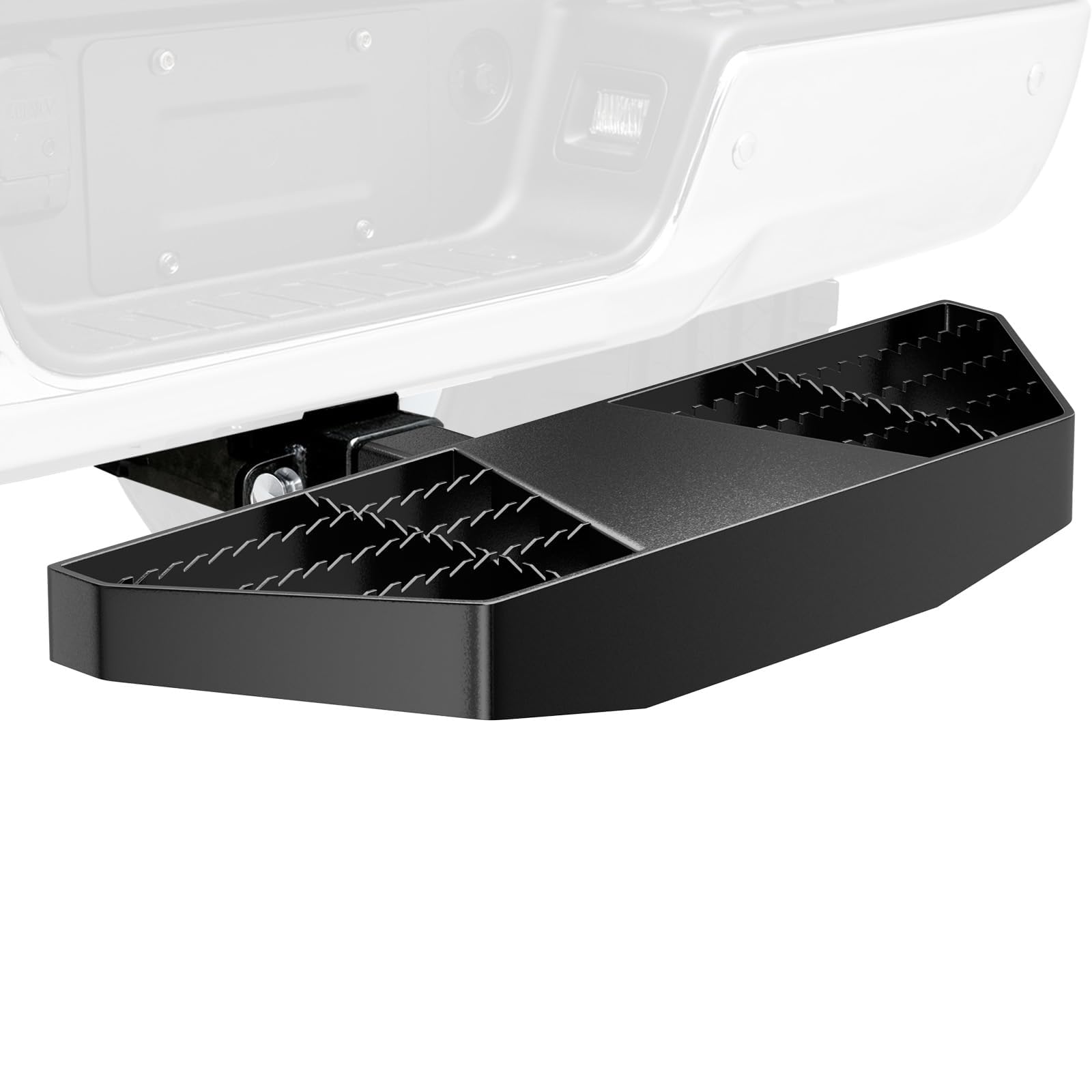 Trailer Hitch Step for 2" Receivers, 24" Rear Bumper Guard Protector with Anti-Slip, Heavy Duty Tow Hitch Step Bar Includes Pin & Clip, 500LBS Load Capacity Fits Pickup Truck Vans