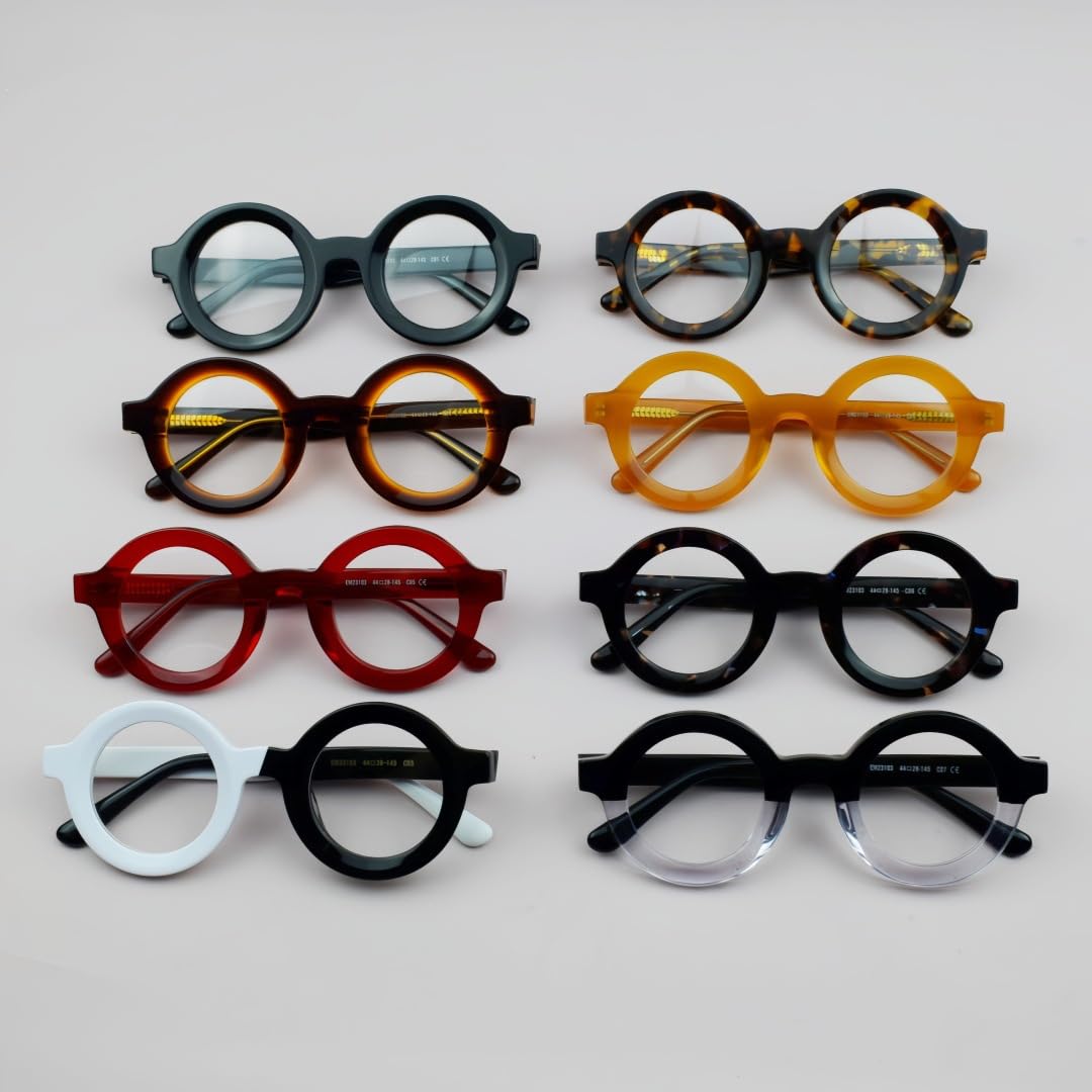 Okulary przeciwsłoneczne z octanu w modnej, okrągłej oprawie retro