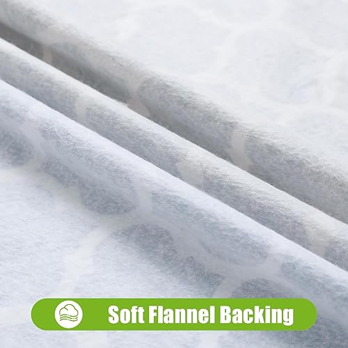 Miniatura 139 de Smiry - Mantel rectangular para mesa de pícnic, impermeable, elástico, ajustable para mesas de 6 pies de vinilo con parte trasera de franela Verde