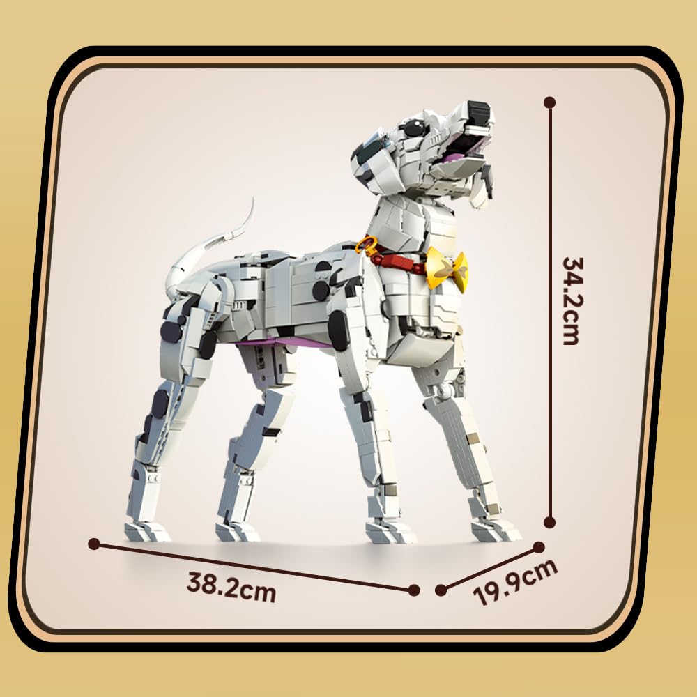 Juego de bloques de construcción dálmata, un juguete en forma de cachorro para amantes de los animales, coleccionar y exponer.(39101)