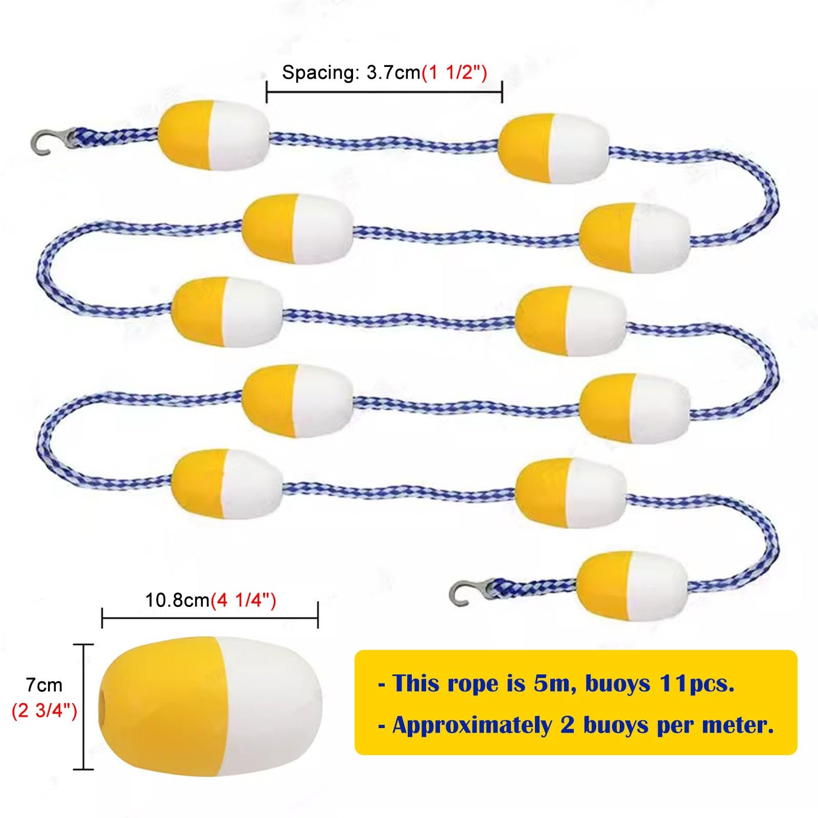 Boya divisoria, divisor de piscina, líneas de carril de piscina de patio de 23 m, 25 m y 50 m, flotador de cuerda divisoria de piscina, cuerda flotante for piscina, pelota de boya de carreras de pisci