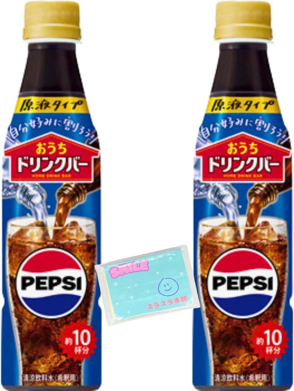 Ｍｏｎｏｌｏｇ Sｔｙｌｅ サントリーフーズ おうちドリンクバーペプシコーラ ＜希釈用＞ 340ml ×2本セット ★スラスラ本舗オリジナルポケットティッシュ付き★ PEPSI