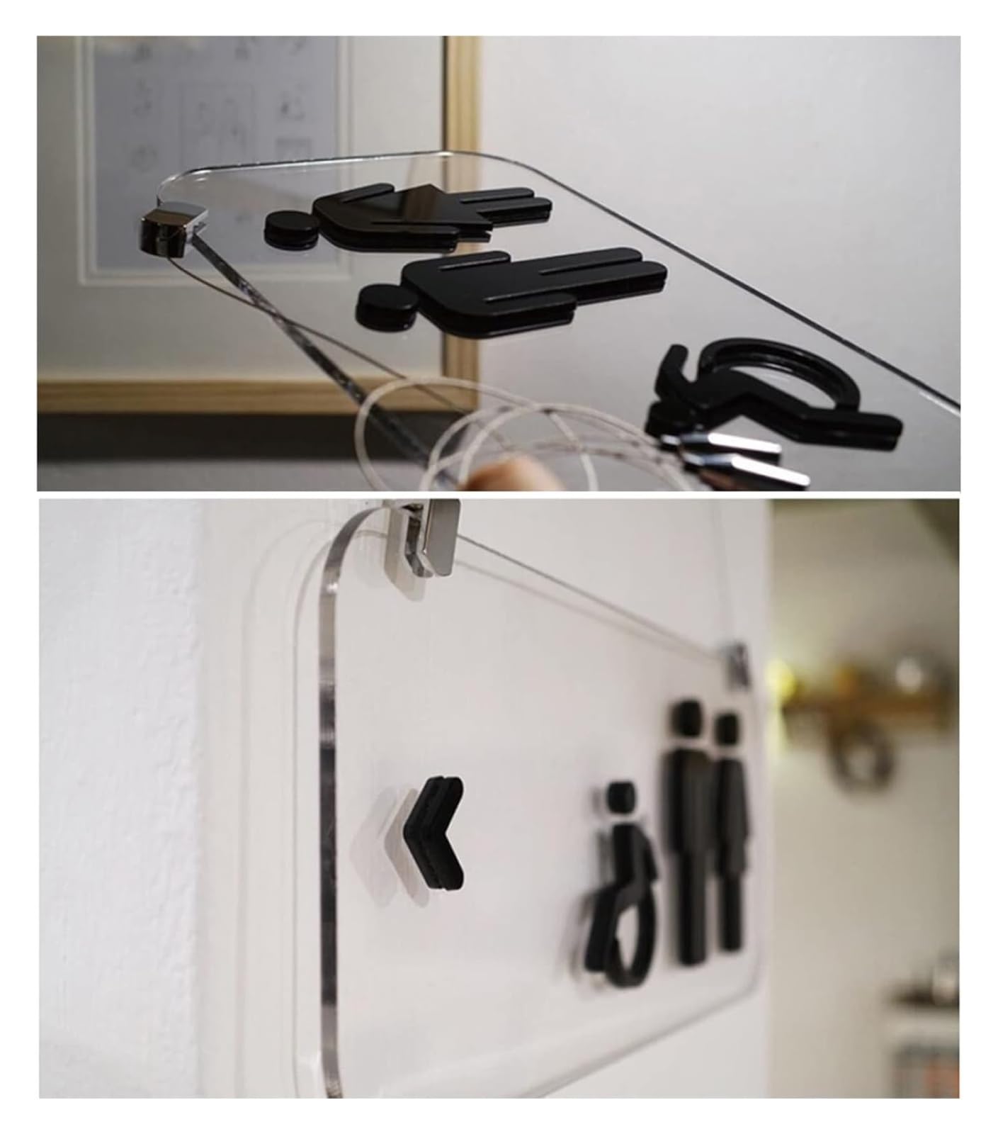 Carteles para aseos, Letreros colgantes de acrílico transparente for baño | D,40*16cm