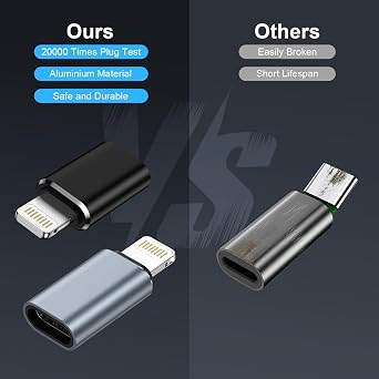 Lightning to USB C Adapter,3 pack USB C Female to Lightning Male Adapter | Apple Charger Connector Cable for iPhone 14/13/12/11/Pro Max/X/XR/XS/8 Plus,i Pad, AirPods,Support Data Sync/PD Charging