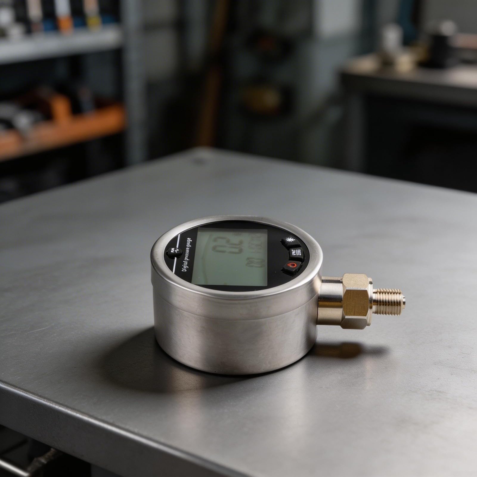 Digitales Hydraulik Manometer G1/4 Edelstahl - Präzisions Druckmesser 0-60MPa mit LCD Hintergrundbeleuchtung für Wasser Gas Öl Test(0-60MPa)