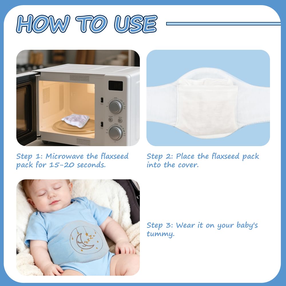 Bouillotte Bebe Anti Colique Ceinture, Bouillotte Bebe Remplie, Coussin Chauffant Micro Onde BouillotTe BeBe, Chauffant Micro, Garnissage Naturel en Noyaux de Cerises, Idéale pour Apaiser Bébé