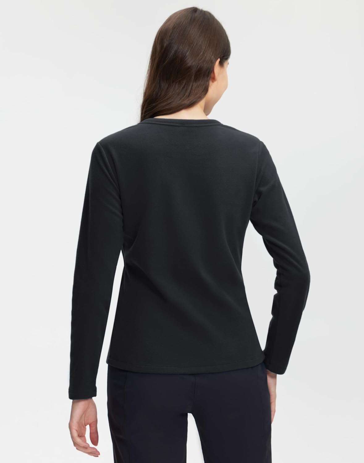 Pioneer Camp Women's Fleece Shirts Long Sleeve Base Layer Running Shirt, Thermal Top Crew Neck Base Layer for Winter - Image 3