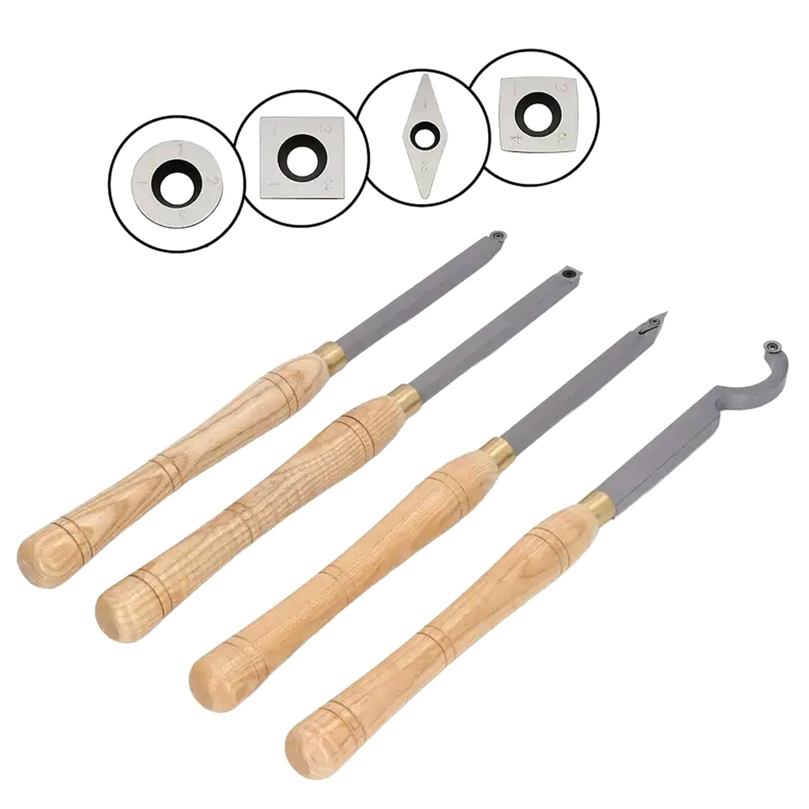 Holzmeißel, Hartmetallbestückte Holzdrehmaschinen-Drehwerkzeuge, Kombi-Set, Hartmetall-Drehwerkzeuge for Drechseln mit Holzgriff, rauerer Detailer, Finisher, Hohlhobel for die Holzbearbeitung