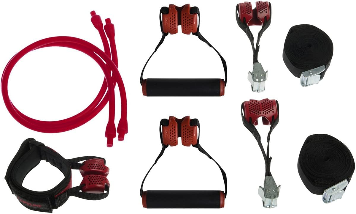 Lifeline Train Station with Two Easy-to-Attach Door Straps for Constant Tension to Build Muscles Pink, 30lb (13.60 kg)