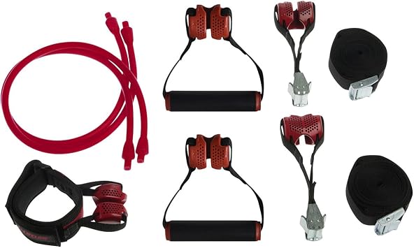 Lifeline Train Station with Two Easy-to-Attach Door Straps for Constant Tension to Build Muscles Pink, 30lb 13.60 kg